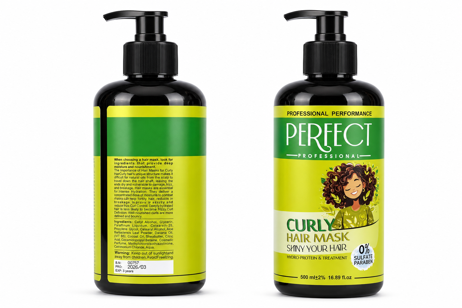 ماسک مو فر پرفکت پروفشنال Curly Hair Mask فاقد سیلیکون حجم ۵۰۰ میلی‌لیتر، Perfect Professional Curly Hair Mask 500ml  ماسک مو فر پرفکت برای حفظ حالت و نرمی موهای curly، Perfect Curly Hair Mask 500ml     ماسک موی Perfect Professional مخصوص موهای فر و موج‌دا