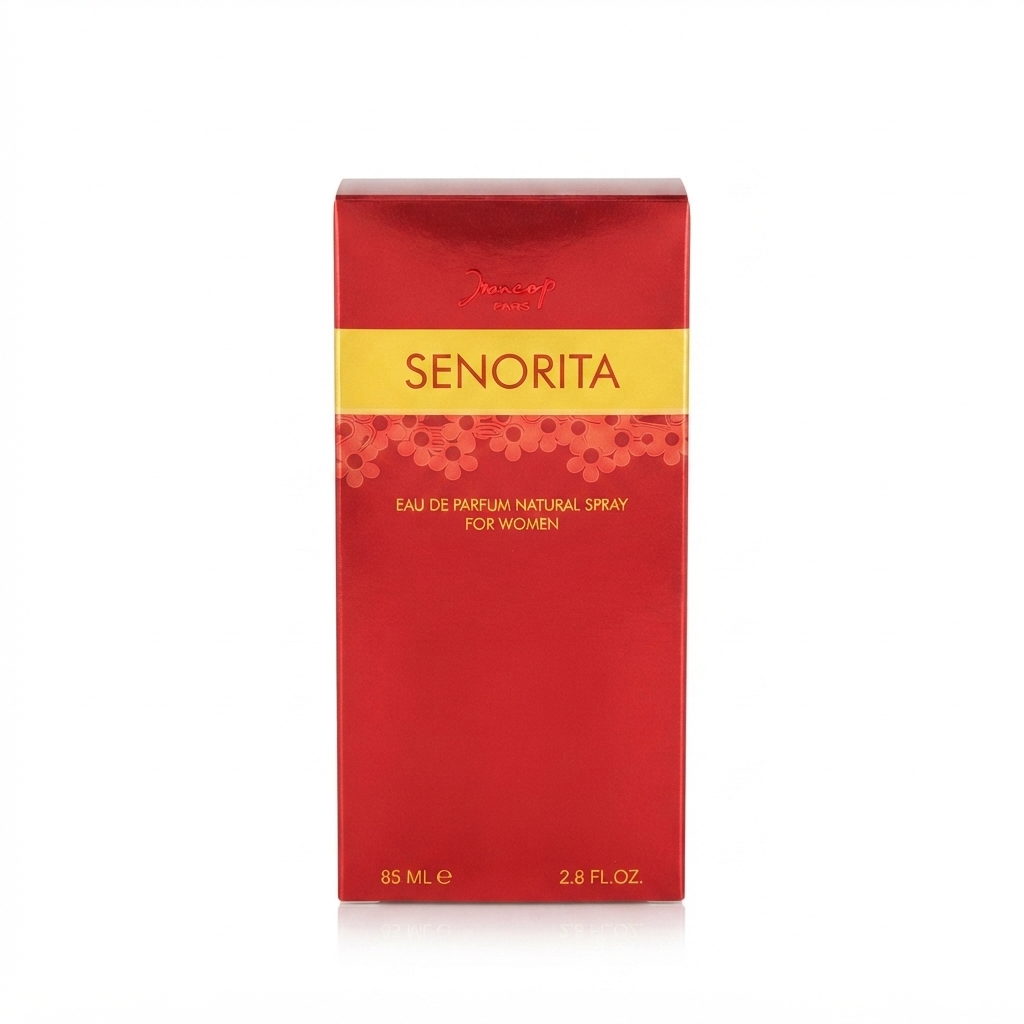 خرید ادو پرفیوم زنانه Jacsaf Señorita. رایحهای شاد و جذاب برای بانوان. بهترین قیمت عطر ۷۵ میل ژک ساف مدل سنیوریتا با ماندگاری بالا.
