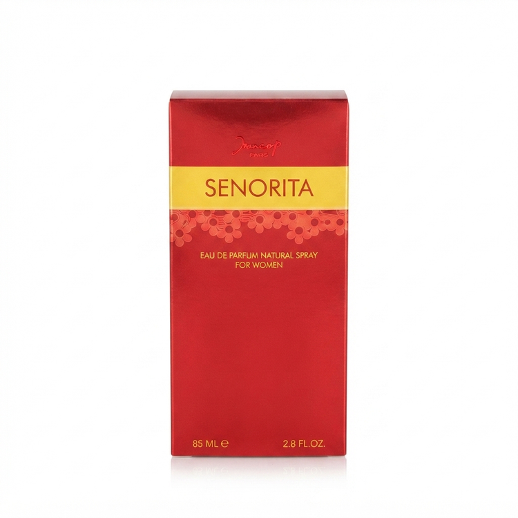 خرید ادو پرفیوم زنانه Jacsaf Señorita. رایحهای شاد و جذاب برای بانوان. بهترین قیمت عطر ۷۵ میل ژک ساف مدل سنیوریتا با ماندگاری بالا.