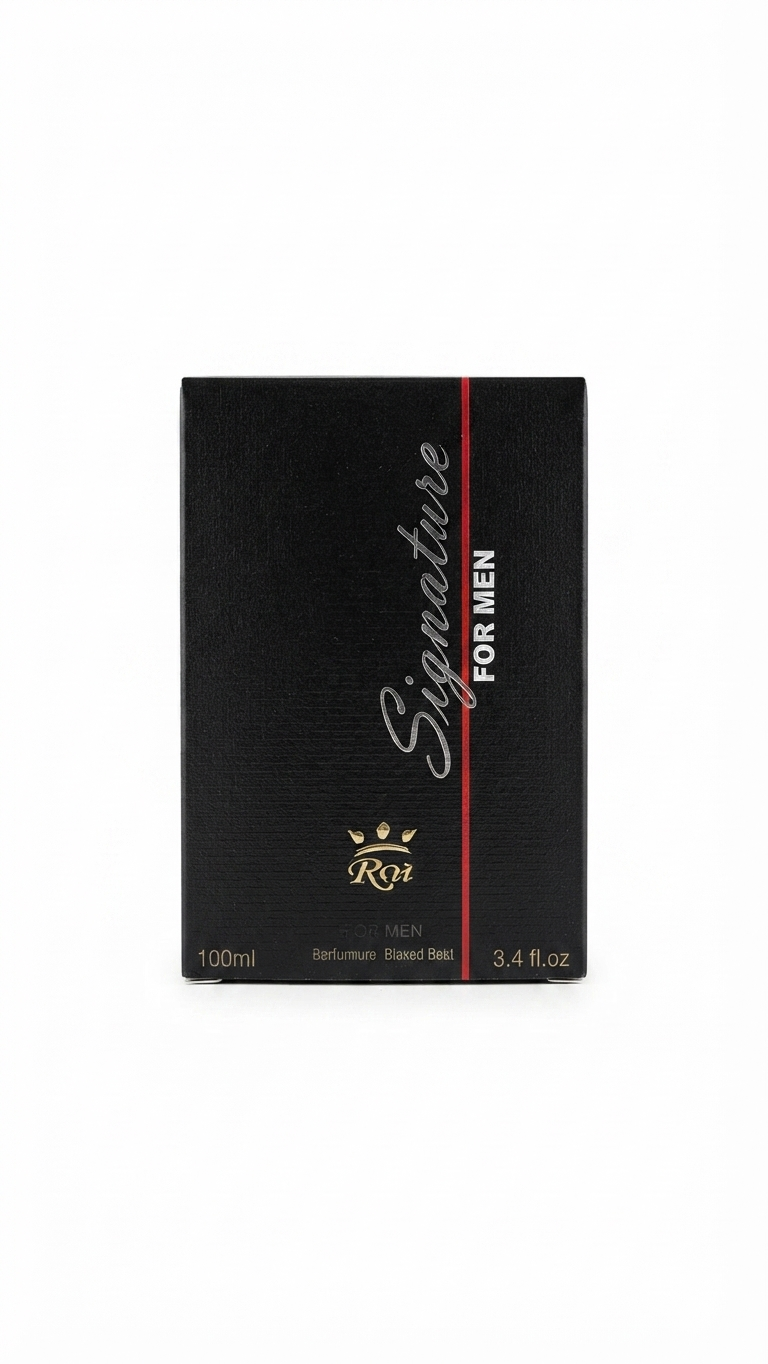 عطر مردانه سیگنیچر (Signature) با رایحه‌ای جذاب و ماندگار، حجم ۱۰۰ میلی‌لیتر. گزینه ۲: تصویر بطری اورجینال ادکلن Signature For Men 100ml با طراحی شیک و مردانه. گزینه ۳: خرید ادکلن کلاسیک مردانه Signature 100ml، عطری با پخش بوی عالی برای مجالس.