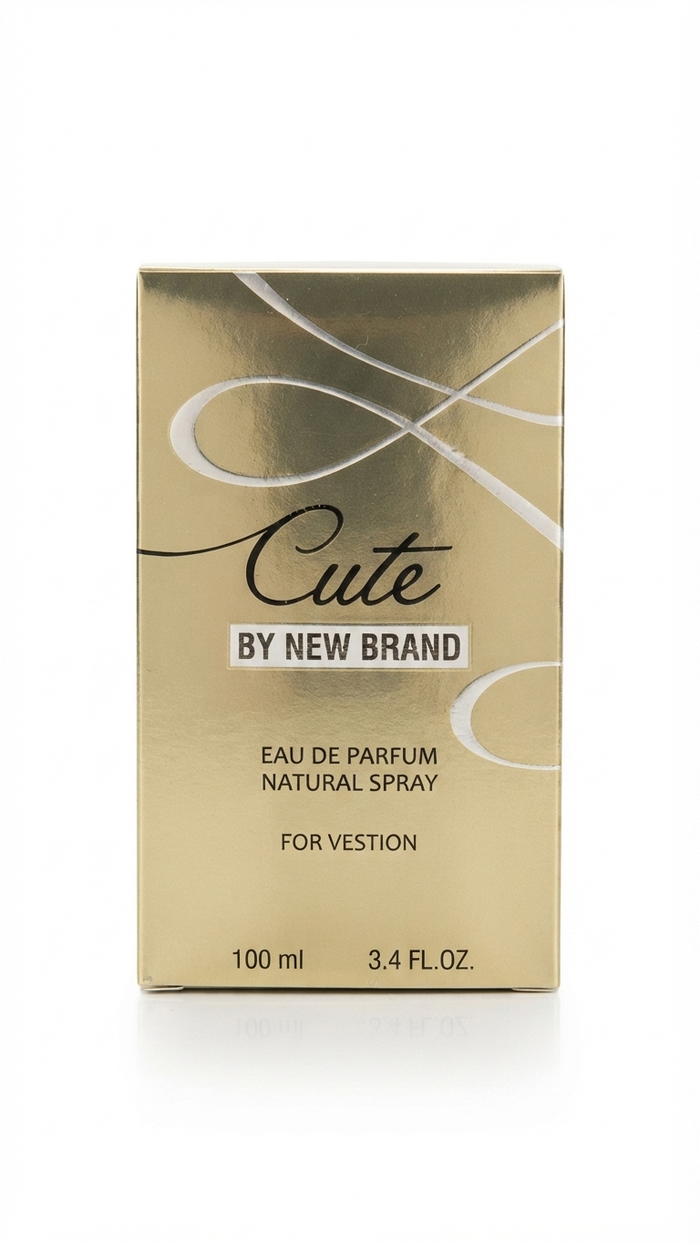عطر زنانه کیوت نیو برند (Cute by New Brand) حجم ۱۰۰ میلیلیتر، رایحهای دلنشین و شیک. گزینه ۲: تصویر شیشه ادکلن زنانه Cute 100ml، عطری با طراحی مدرن و ماندگاری بالا. گزینه ۳: خرید آنلاین عطر زنانه نیو برند مدل کیوت (New Brand Cute) ۱۰۰ میل، ان
