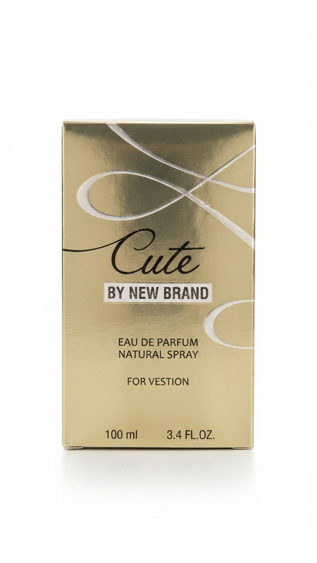 عطر زنانه کیوت نیو برند (Cute by New Brand) حجم ۱۰۰ میلیلیتر، رایحهای دلنشین و شیک. گزینه ۲: تصویر شیشه ادکلن زنانه Cute 100ml، عطری با طراحی مدرن و ماندگاری بالا. گزینه ۳: خرید آنلاین عطر زنانه نیو برند مدل کیوت (New Brand Cute) ۱۰۰ میل، ان