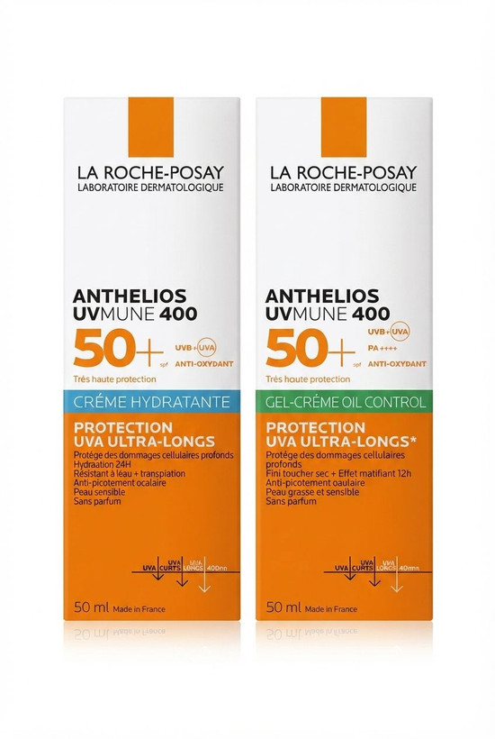 Anthelios UVMUNE 400 SPF 50+ مدل کرم آبرسان و ژل کرم اویل کنترل ضد آفتاب ژل-کرمی کنترل چربی لاروش پوزای مدل Anthelios UVMUNE 400 با SPF 50+