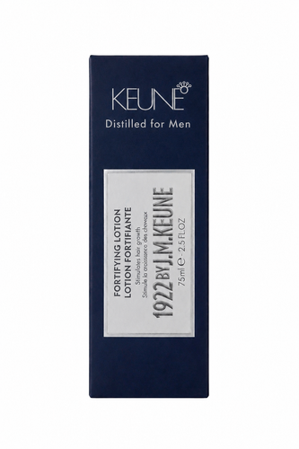 لوسیون تقویتکننده و محرک رشد مو مردانه Keune 1922 by J.M. Keune Fortifying Lotion حجم 75ml با بستهبندی سرمهای و نقرهای Keune 1922 Distilled for Men Fortifying Lotion 75ml، لوسیون تخصصی تقویت ریشه و کمک به رشد مو برای آقایان