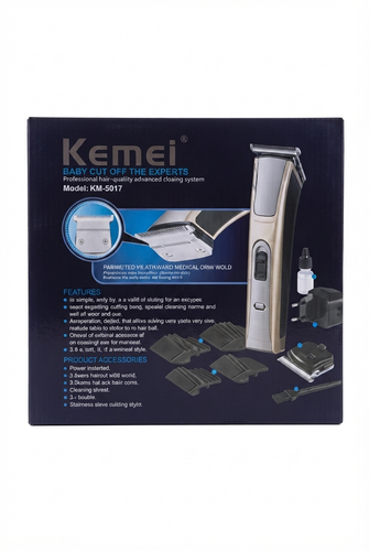Kemei KM-5017 Electric Trimmer ریش تراش و خط زن کمی ۶. ماشین اصلاح کمی KM-5017 حرفهای و قدرتمند