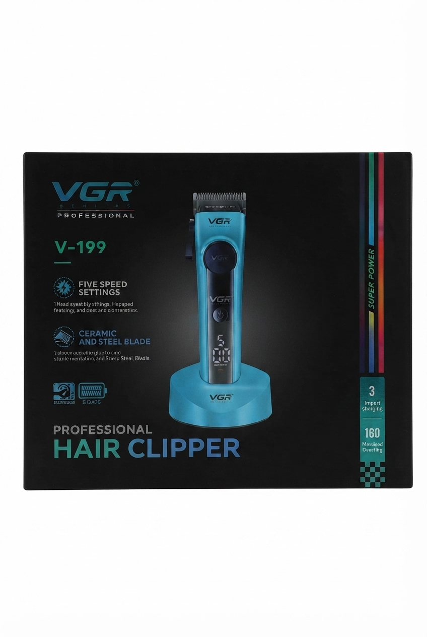 خرید ریش‌تراش وی‌جی‌آر V-199 با طراحی حرفه‌ای  ۵. VGR V-199 Hair Clipper and Beard Trimmer  ۶. ریش‌تراش حرفه‌ای VGR V-199 مناسب اصلاح صورت و خط‌زنی