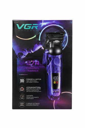 ماشین اصلاح و ریش تراش VGR مدل V-274 با طراحی ارگونومیک ۶. ریش تراش حرفهای VGR V-274 مخصوص اصلاح تمیز و بدون حساسیت ۷. VGR V-274 Rechargeable Shaver for Smooth Skin - ریش تراش وی جی آر ۸. دستگاه اصلاح ریش وی جی آر مدل V-274 شارژی با باتری لیتیومی