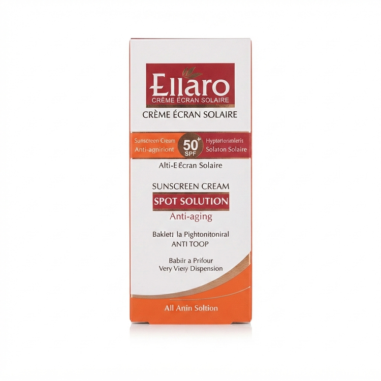 ضد آفتاب الارو بی رنگ مناسب پوست دارای لک SPF 50 Ellaro Colorless Sunscreen for Hyperpigmented Skin SPF 50 کرم ضد آفتاب الارو بدون رنگ مخصوص پوست لک دار SPF 50 ضد آفتاب الارو SPF 50 برای لک صورت و روشن کننده پوست