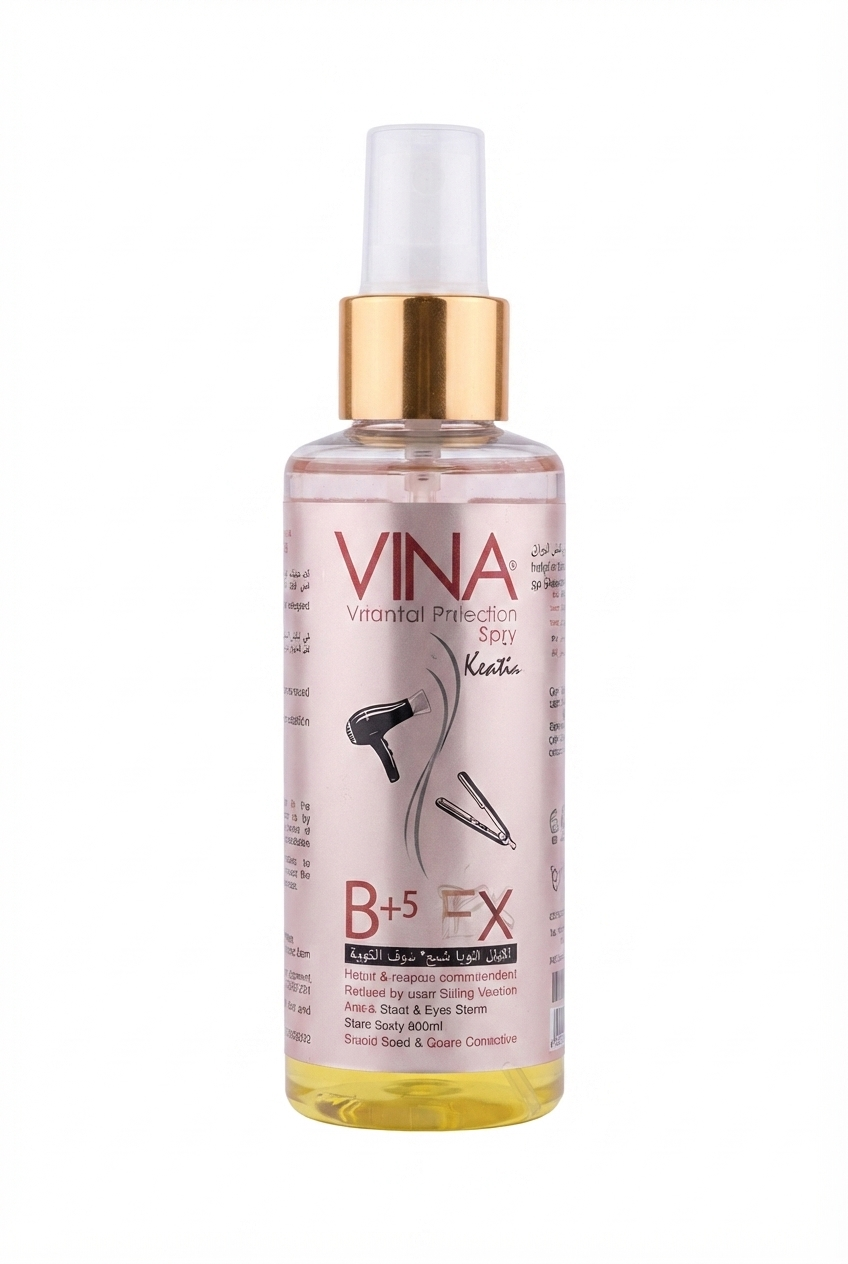 اسپری محافظت کننده مو در برابر حرارت وینا، مناسب برای سشوار و اتو کشی، Vina Heat Protection Spray for Blow Dry and Flat Iron، حفظ سلامت مو
