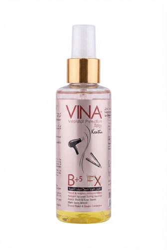 اسپری محافظت کننده مو در برابر حرارت وینا، مناسب برای سشوار و اتو کشی، Vina Heat Protection Spray for Blow Dry and Flat Iron، حفظ سلامت مو