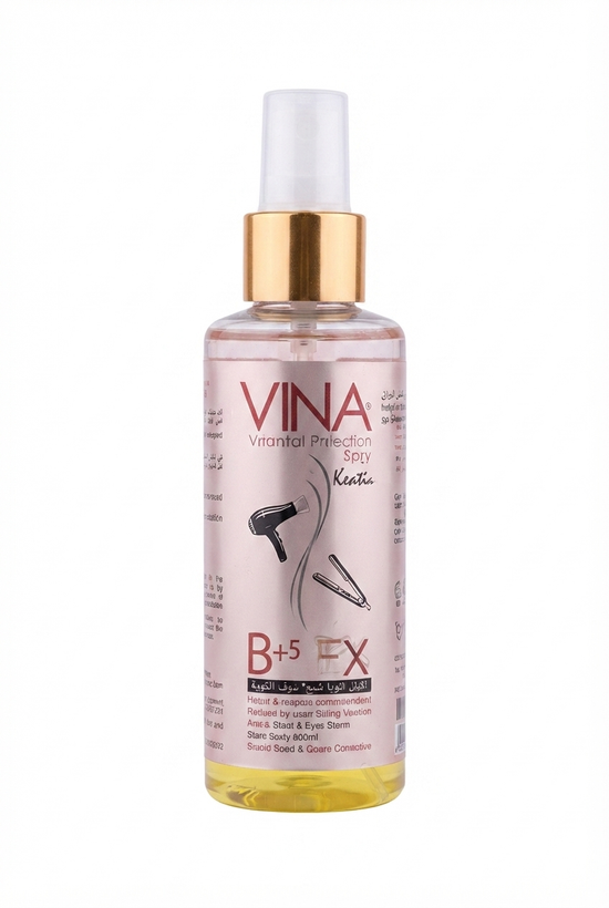 اسپری محافظت کننده مو در برابر حرارت وینا، مناسب برای سشوار و اتو کشی، Vina Heat Protection Spray for Blow Dry and Flat Iron، حفظ سلامت مو