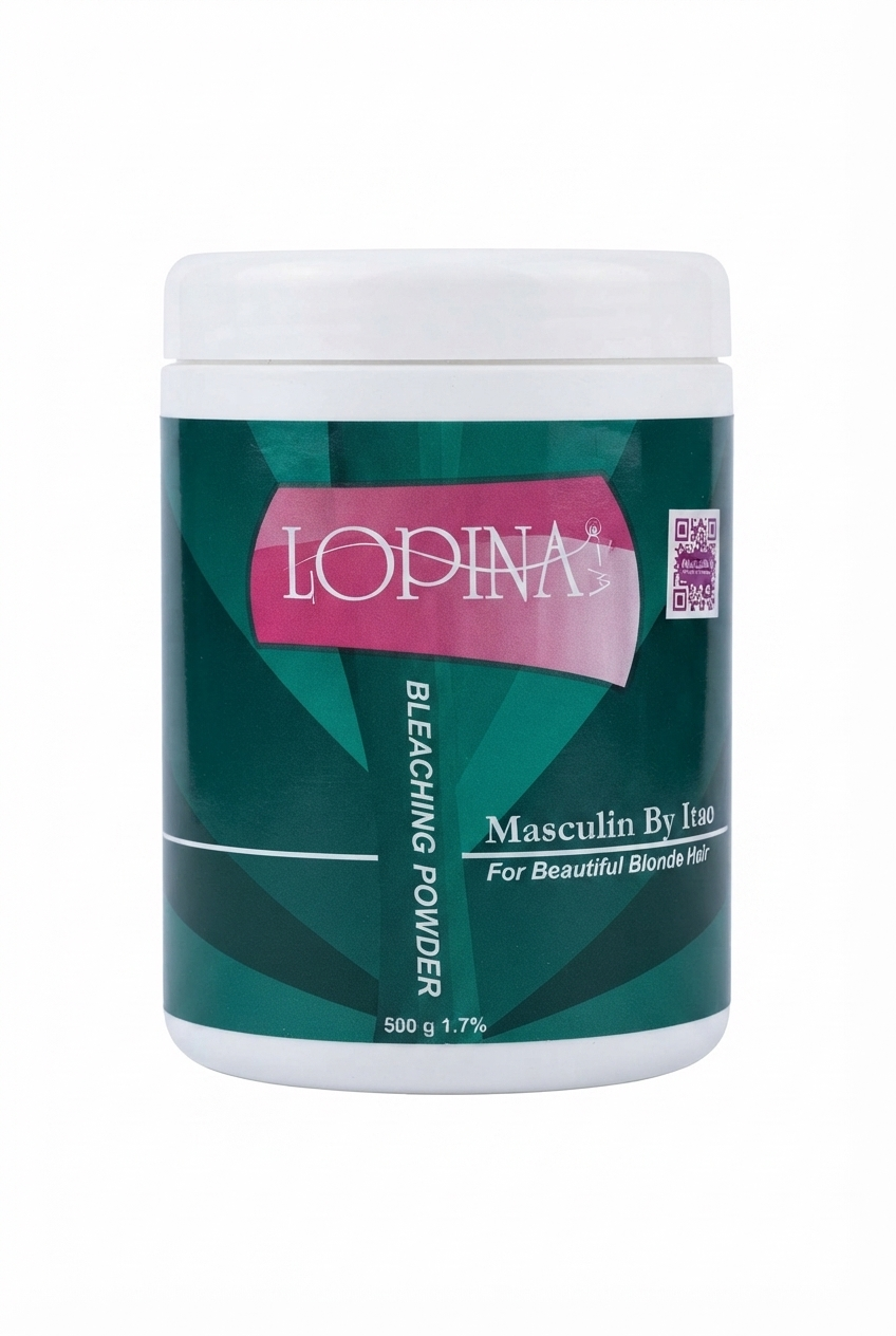 پودر دکلره حرفهای لوپینا رنگ آبی داخل پیمانه، خرید Lopina Blue Bleaching Powder با قدرت روشنکنندگی بالا مناسب برای سالن زیبایی و دکلره مو
