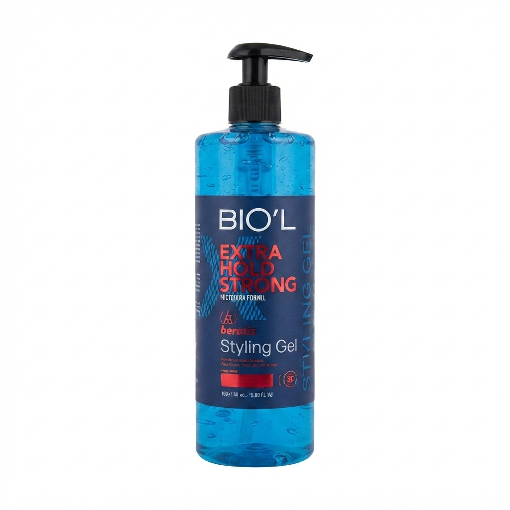 ژل مو بیول اکسترا هلد (BIO’L Extra Hold) - حاوی کراتین و ویتامین B5، با قدرت نگه‌دارندگی ۲۴ ساعته، مناسب برای ایجاد استایل‌های قوی و ماندگار، بدون ایجاد چسبندگی و سفیدک.”