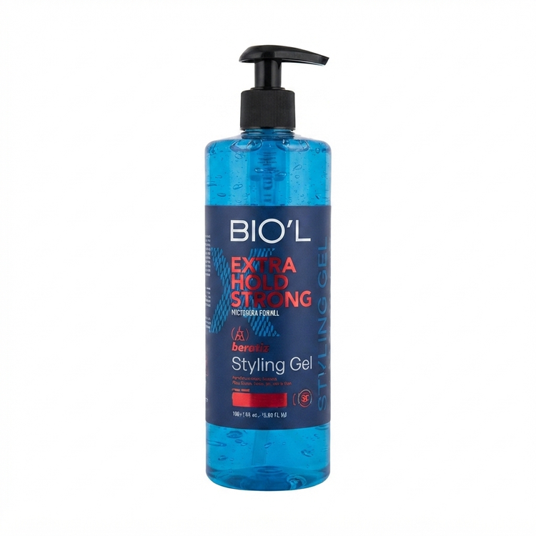 ژل مو بیول اکسترا هلد (BIO’L Extra Hold) - حاوی کراتین و ویتامین B5، با قدرت نگهدارندگی ۲۴ ساعته، مناسب برای ایجاد استایلهای قوی و ماندگار، بدون ایجاد چسبندگی و سفیدک.”