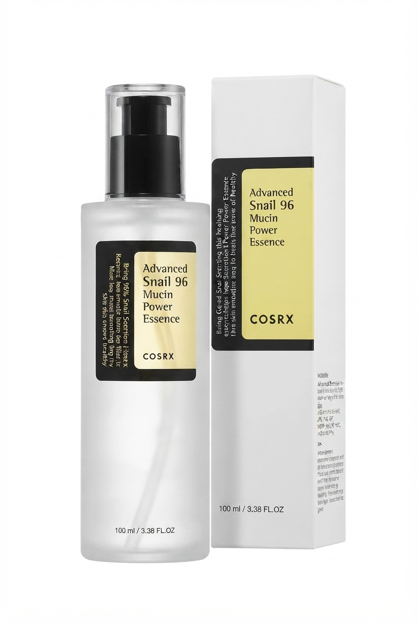 خرید اسنس COSRX Advanced Snail برای ترمیم جای جوش قیمت اسنس حلزون کوزارکس با جذب سریع و قدرت آبرسانی بالا