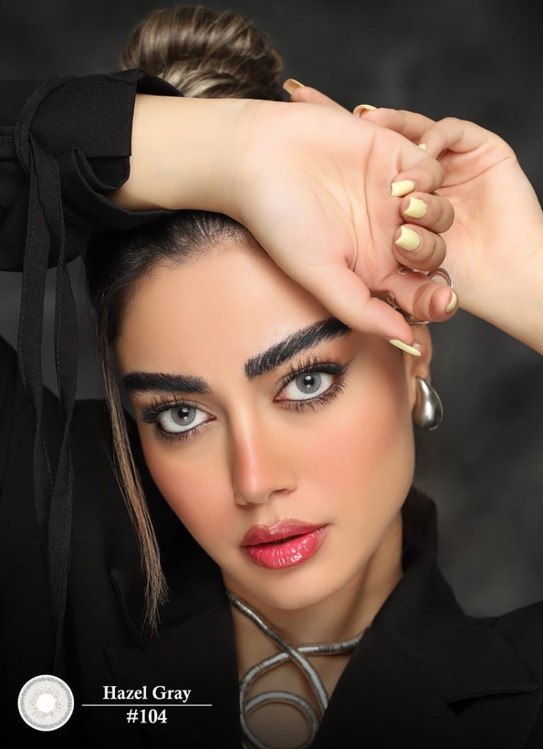 لنز رنگی فصلی آرین کد 104 رنگ طوسی عسلی، Arian Seasonal Contact Lenses Hazel Gray #104
