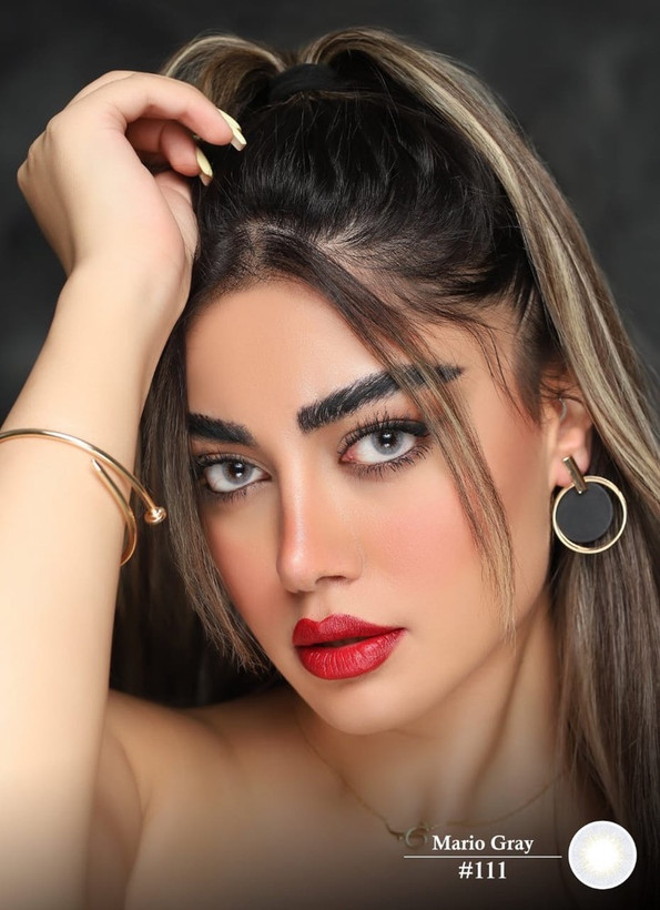 لنز رنگی فصلی آرین کد 111 رنگ ماریو گری طوسی روشن، Arian Seasonal Contact Lenses Mario Gray #111