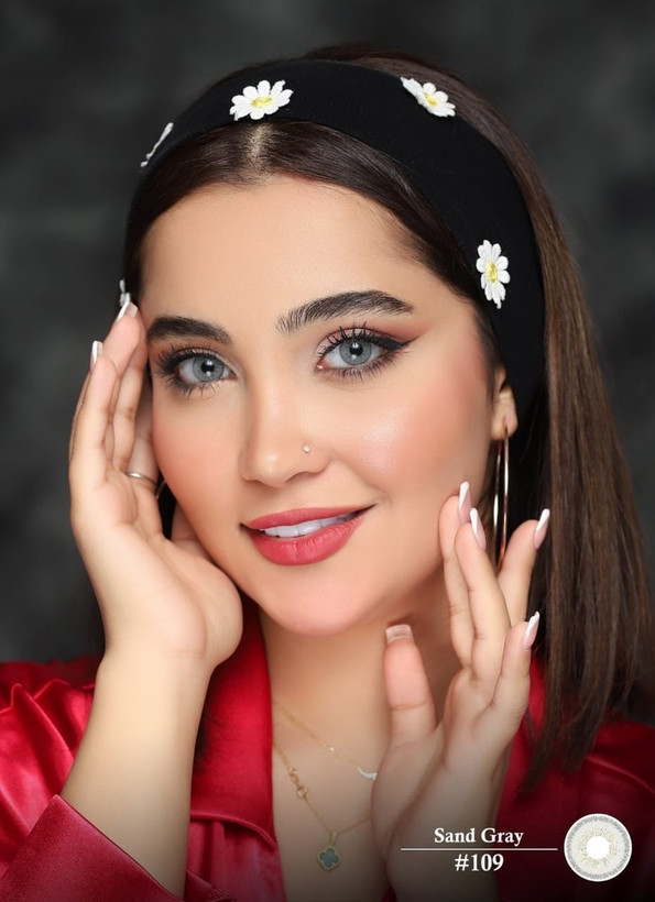لنز رنگی فصلی آرین کد 109 رنگ سند گری طوسی شنی، Arian Seasonal Contact Lenses Sand Gray #109