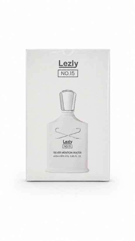 ادکلن مردانه لزلی Lezly NO.15 با رایحه Silver Mention Water حجم 25ml خرید عطر جیبی لزلی مدل NO.15 رایحه خنک Silver Mention Water 25 میل عطر مردانه Lezly No 15 Silver Mention Water pocket perfume 25ml