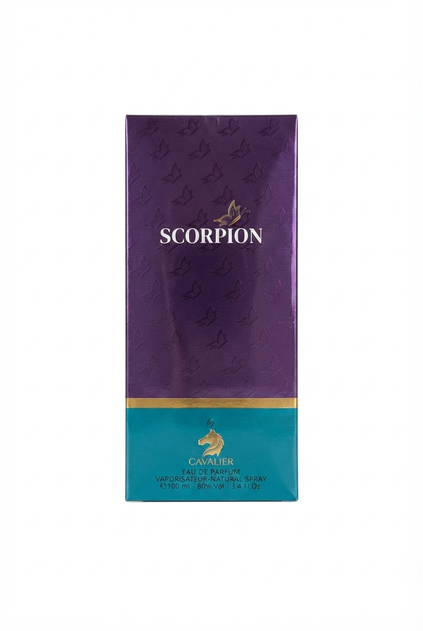 خرید ادوپرفیوم کاوالیر اسکورپیون 100 میل Cavalier Scorpion perfume جعبه لوکس ادکلن اسکورپیون بنفش و طلایی با رایحه گرم و شرقی عطر یونیسکس Cavalier Scorpion Eau De Parfum با ماندگاری بالا مشخصات و قیمت ادوپرفیوم اصل کاوالیر مدل اسکورپیون 100ml عطر لوکس کاوا