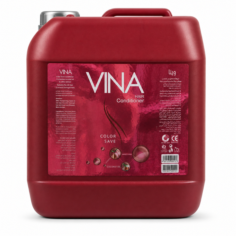 نرم کننده مو وینا مدل تثبیت کننده رنگ حاوی روغن نارگیل Vina Hair Conditioner Color Save Coconut Oil 4L