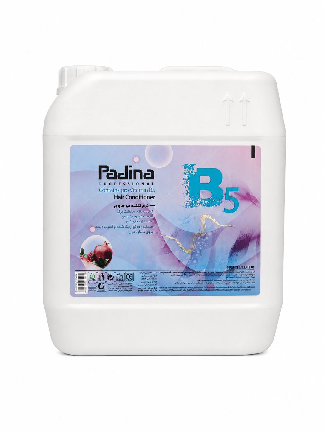 نرم کننده مو پادینا حاوی پرو ویتامین B5 و عصاره انار ۴ لیتری Padina Pro Vitamin B5 Hair Conditioner 4000ml