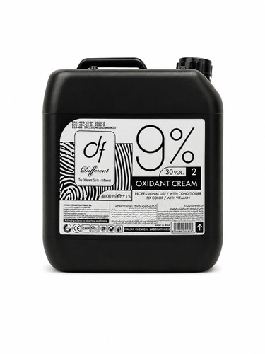 اکسیدان 4 لیتری دیفرنت 9 درصد Different 9 percent oxidant cream 4000ml گالن مشکی دیفرنت با فرمولاسیون ایتالیا برای دکلره و رنگ مو حرفه ای