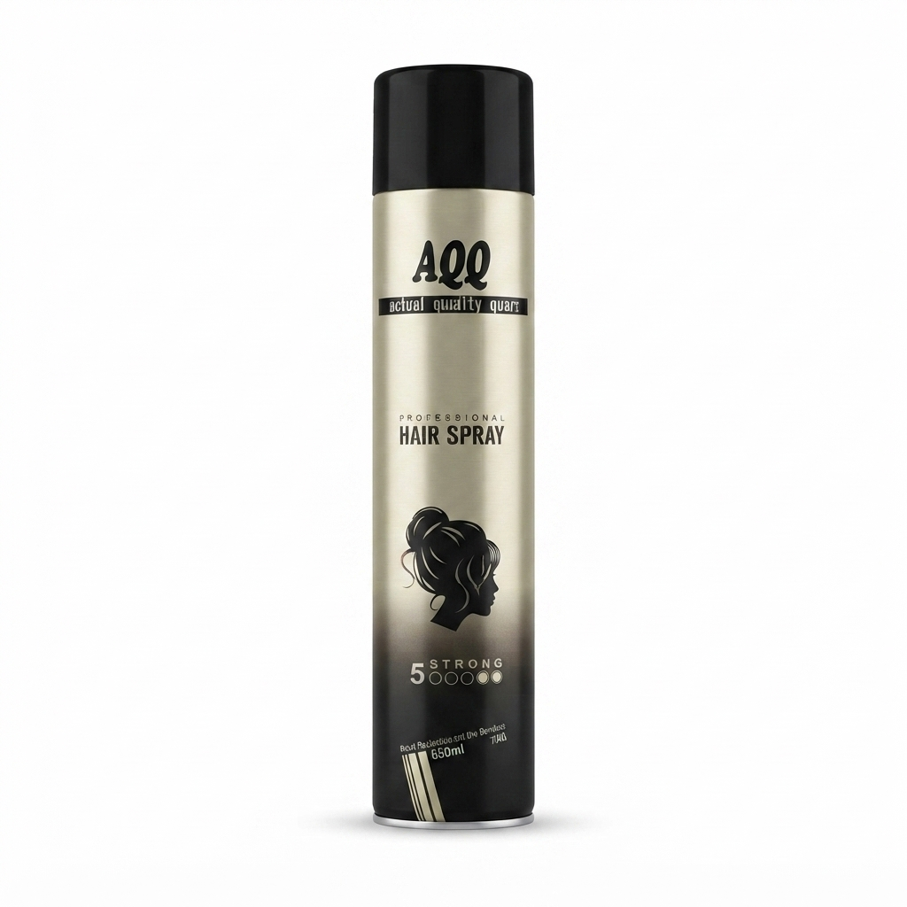خرید اسپری موی AQQ Professional Hair Spray Strong 5 با قدرت تثبیت بالا و حجم ۶۵۰ میلی‌لیتر