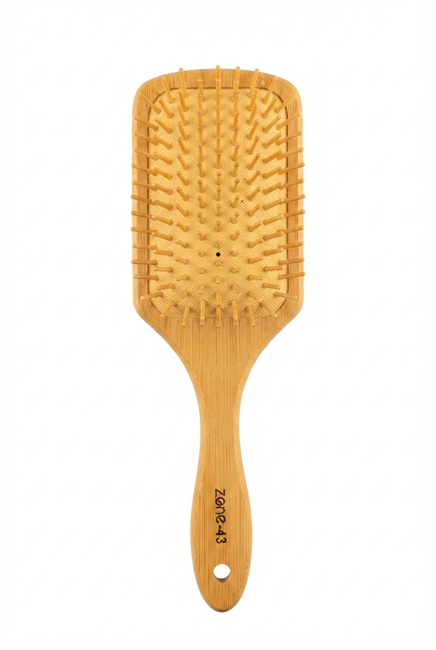 برس مو چوبی بامبو زد وان برس زد وان مدل ۴۳ برس پدالی چوبی برس دندانه چوبی zene Wooden Paddle Hair Brush zene Hair Brush Model 43 برس ماساژور پوست سر برس مو مناسب موهای بلند برس مو برای بازکردن گره برس مو چوبی زنانه و مردانه برس چوبی روزانه خرید برس مو zene