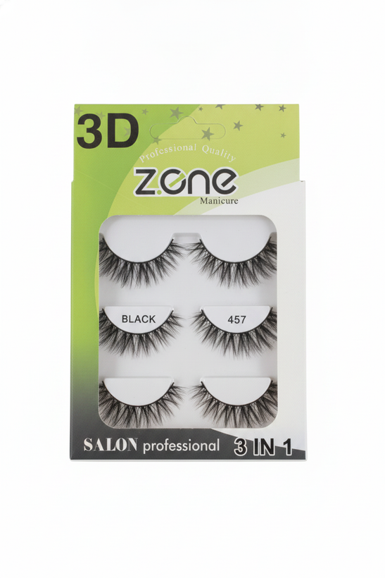 مژه مصنوعی ۳ بعدی مدل ۴۵۷ از برند Z.ONE Manicure - Z.ONE Manicure 3D False Eyelashes Model 457