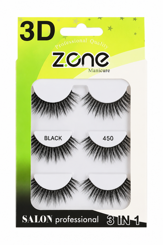مژه مصنوعی ۳ بعدی مدل ۴۵۰ از برند Z.ONE Manicure - Z.ONE Manicure 3D False Eyelashes Model 450, Professional Salon Quality, Korean Style Eyelash Pack