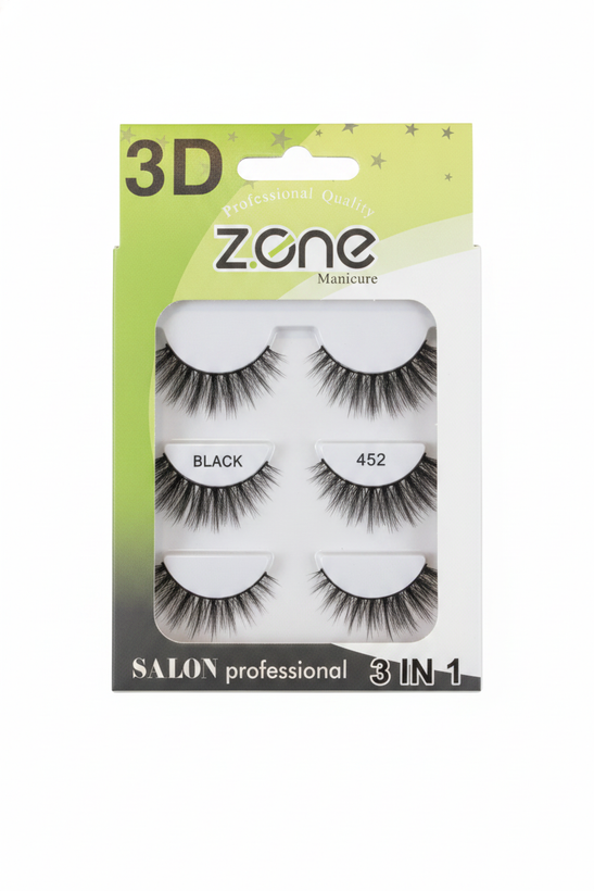 مژه مصنوعی ۳ بعدی مدل ۴۵۲ از برند Z.ONE Manicure - Z.ONE Manicure 3D False Eyelashes Model 452