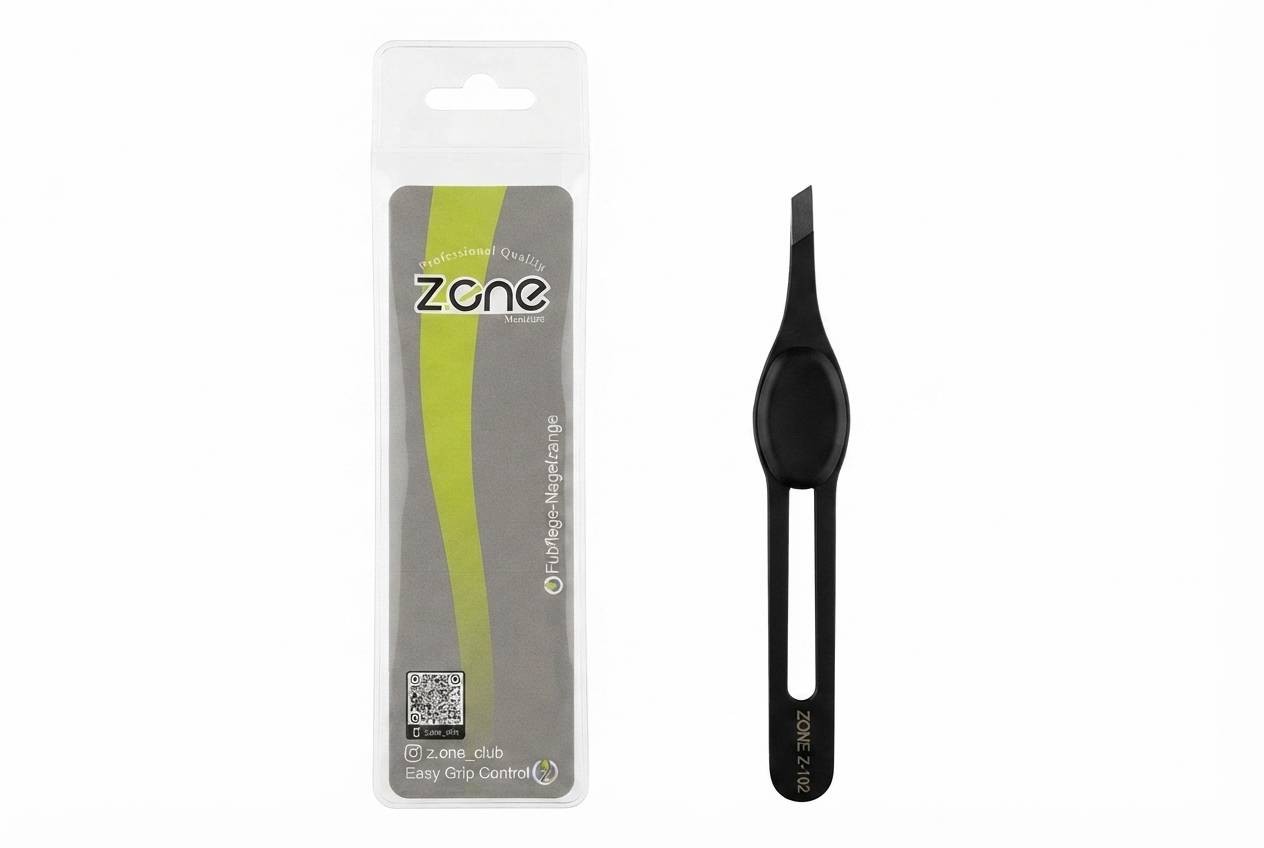 موچین سرکج مشکی مات زد وان مدل Z-102 ارگونومیک خرید موچین استیل سالنی Z.one Z-102 با پد بیضی ضدلغزش موچین ابرو حرفه ای زد وان مشکی سبک مدل Z102 اصل