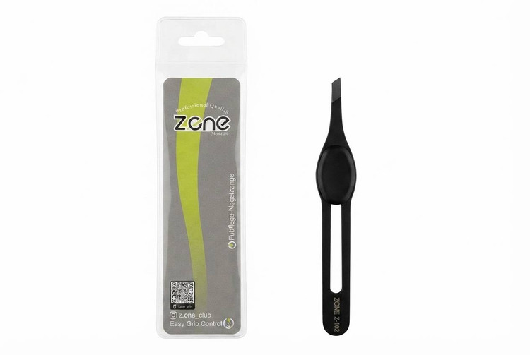 موچین سرکج مشکی مات زد وان مدل Z-102 ارگونومیک خرید موچین استیل سالنی Z.one Z-102 با پد بیضی ضدلغزش موچین ابرو حرفه ای زد وان مشکی سبک مدل Z102 اصل