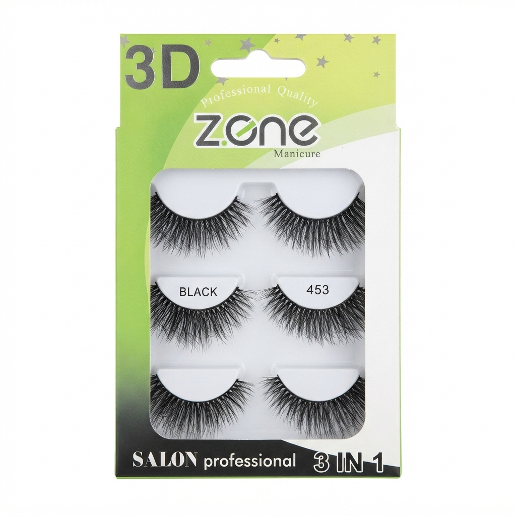 مژه مصنوعی ۳ بعدی مدل ۴۵۳ از برند Z.ONE Manicure - Z.ONE Manicure 3D False Eyelashes Model 453