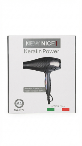 سشوار حرفهای نیو نایس مدل Keratin Power NW-7777 با توان ۳۲۰۰ وات و طراحی ایتالیایی"