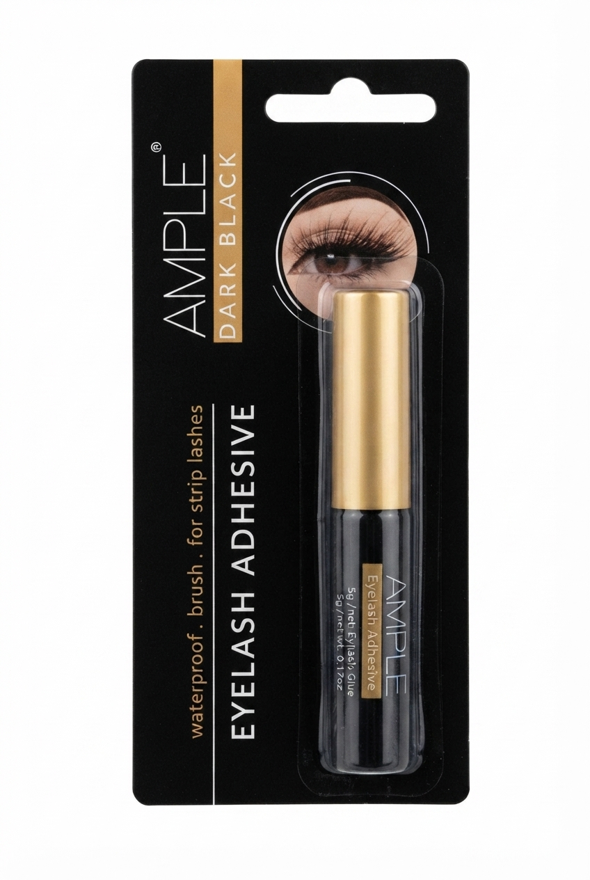چسب مژه مشکی قلم دار اَمپل ضدآب مخصوص مژه نواری و ریسه ای  - Ample Dark Black Eyelash Adhesive