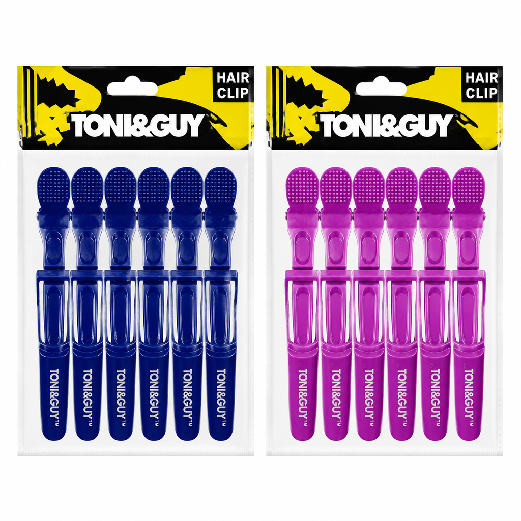 گیره تقسیم موی سوسماری تونی اند گای Toni and Guy بسته ۵ عددی در رنگ های آبی و بنفش