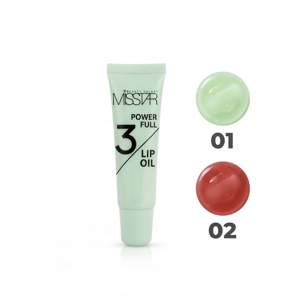 روغن لب درمانی و براق کننده میس استار پاور فول 3 کد 01 و 02 Miss Star Lip Oil