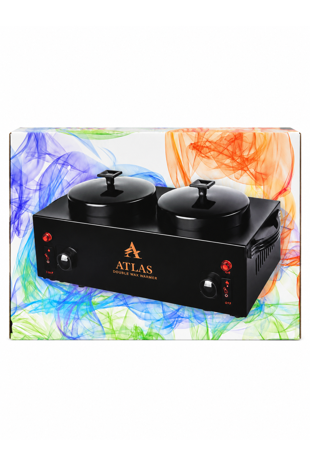 دستگاه لوکس دوگانه ذوب کننده واکس آروماتیک برند اطلس مدل Double Wax Warmer با طراحی مدرن و رنگ مشکی مات برای پخش رایحه در محیط