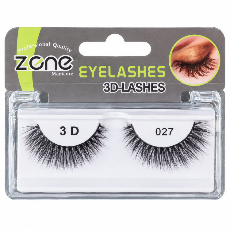 خرید اینترنتی مژه مصنوعی ۳D برند Zone مدل 027 - مژههای پرپشت، مشکی و طبیعی با حالت سهبعدی برای آرایش چشم حرفهای و عروس»