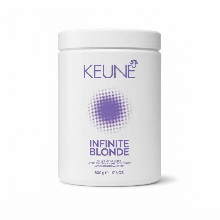 خرید پودر دکلره حرفهای کئون (Keune) مدل Infinite Blonde با قدرت روشنکنندگی بالا و محافظت از مو. ایدهآل برای سالنهای زیبایی و موهای بلوند.،پودر دکلره کئون Keune Infinite Blonde Professional Lightener، پودر روشن کننده حرفهای هلندی ۵۰۰ گرمی برای دستیابی