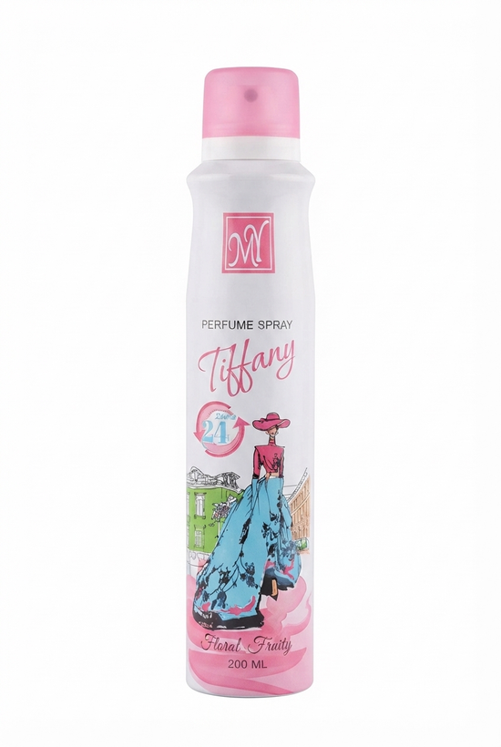 اسپری خوشبوکننده و دئودورانت زنانه مای مدل تیفانی Tiffany با رایحه میوه ای و گلی حجم 200ml