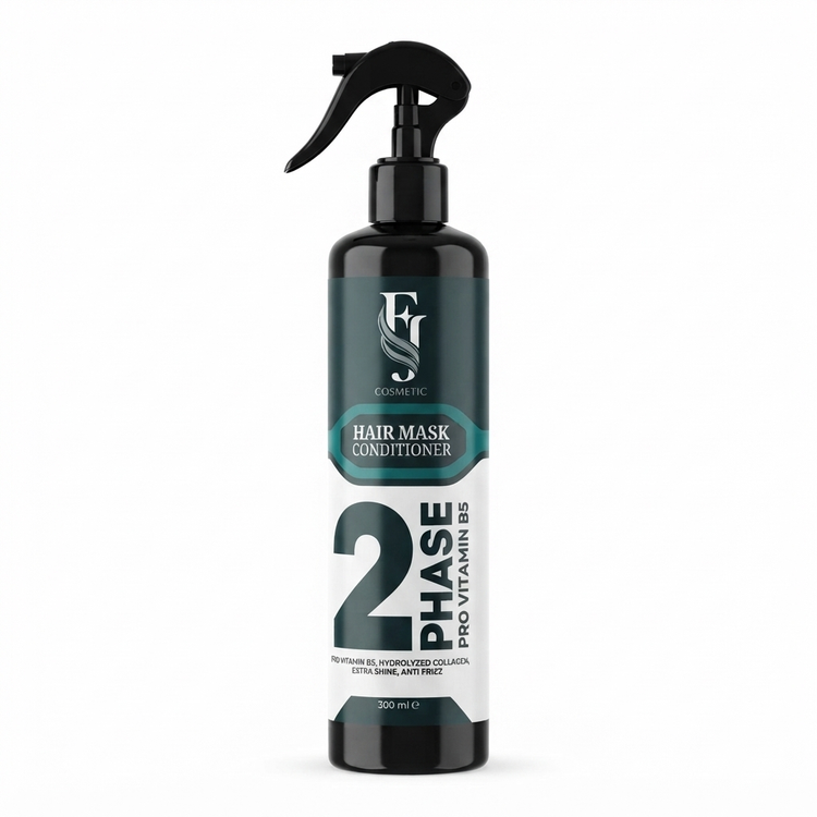 اسپری ماسک مو دو فاز FJ با عصاره آلوئه ورا و رایحه گیاهی - مدل سبز - FJ-PH2-TEAL