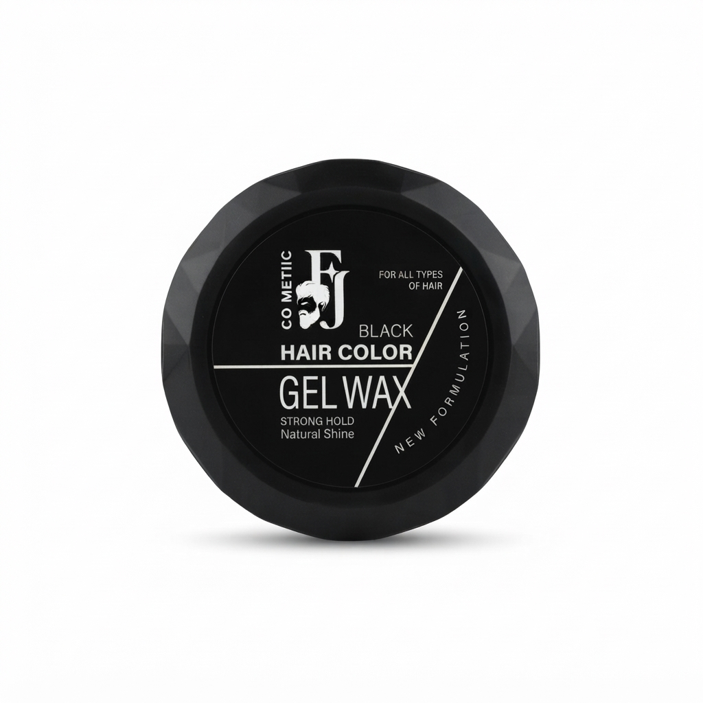 ژل واکس رنگی مشکی اف جی FJ مدل Black Hair Color Gel Wax حجم 150 میل با قدرت حالت دهندگی بالا و درخشش طبیعی