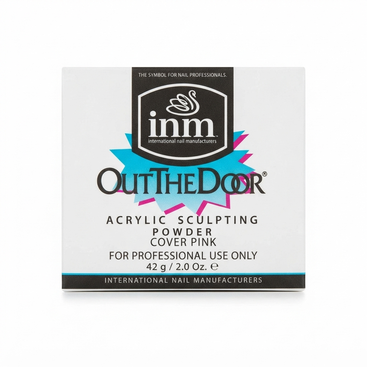 پودر کاشت ناخن آکریلیک INM مدل OutTheDoor رنگ صورتی پوشاننده (Cover Pink) وزن ۴۲ گرم